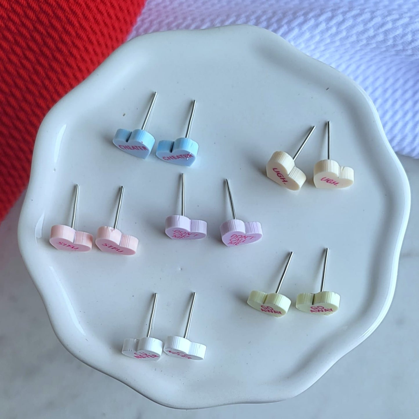 Sassy Candy Heart Studs
