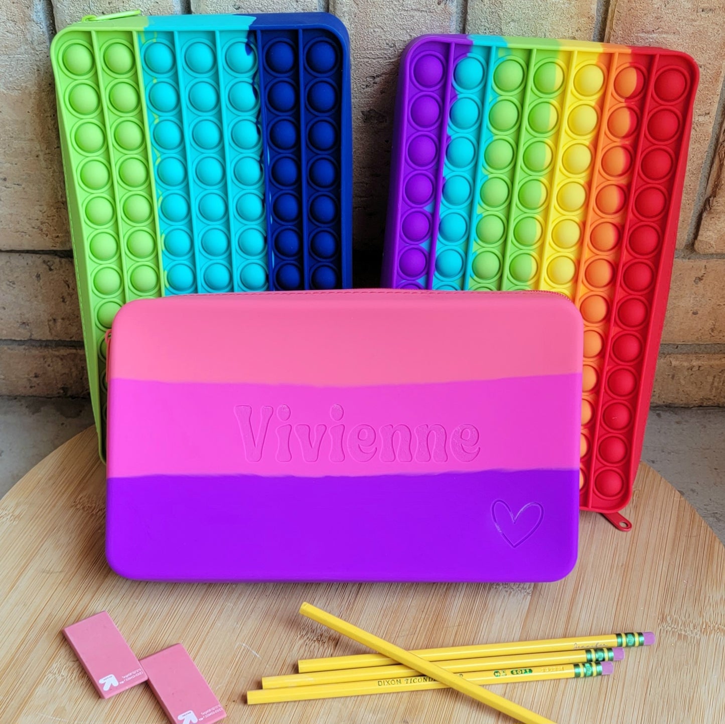 Engraved Silicone Pencil Case