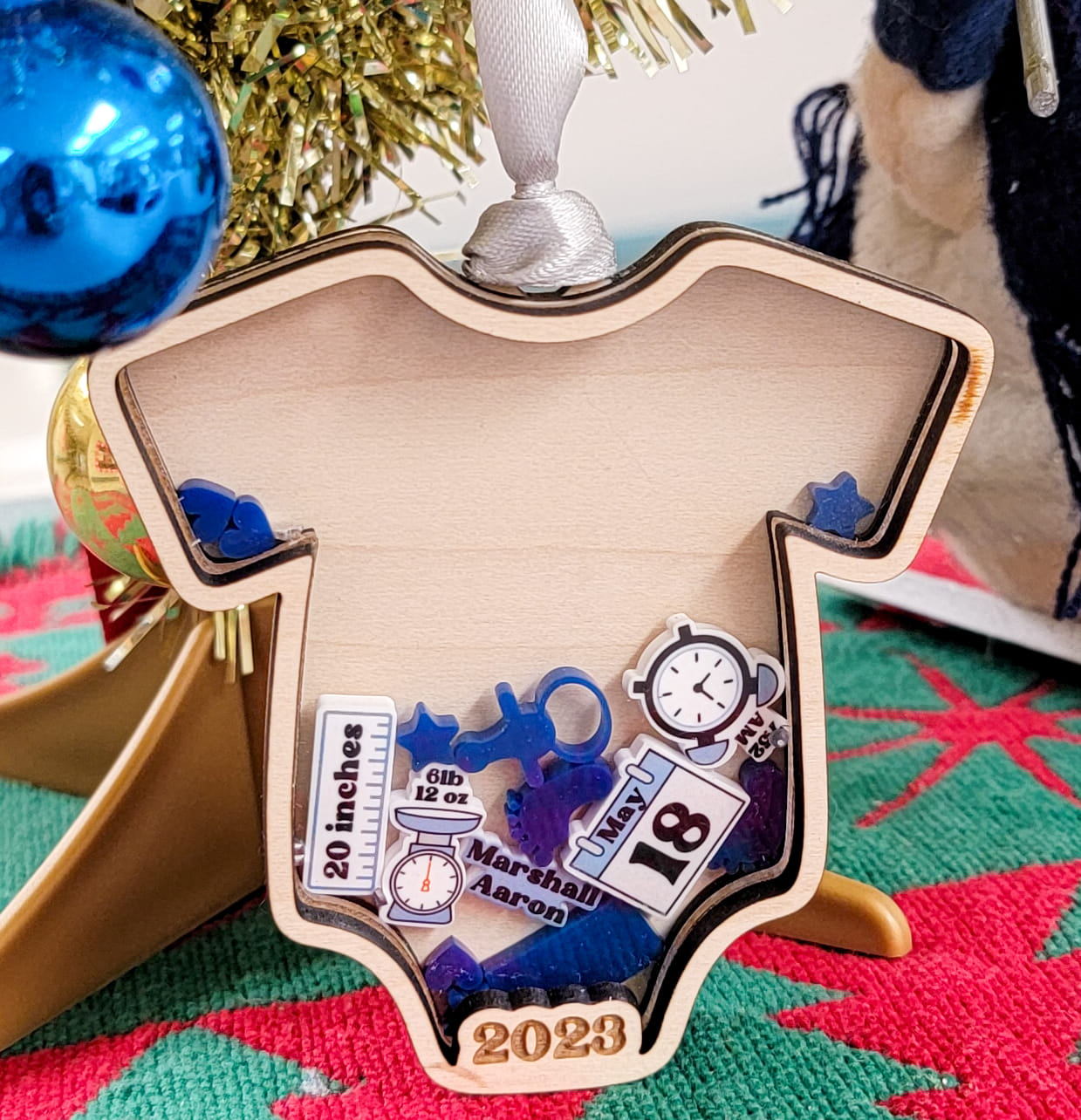 First Christmas Birth Stat Ornament