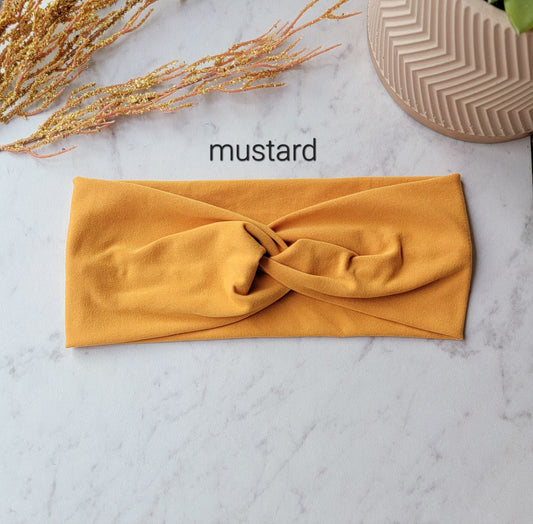 Solid Color Fabric Headband (mustard)