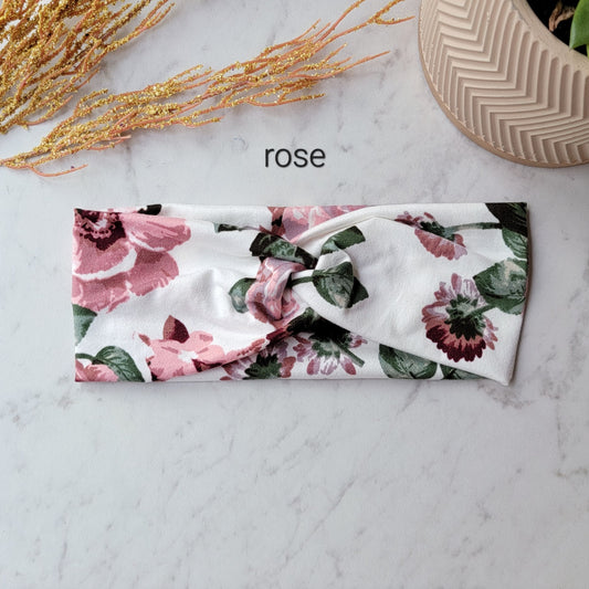 Rose Print Fabric Headband