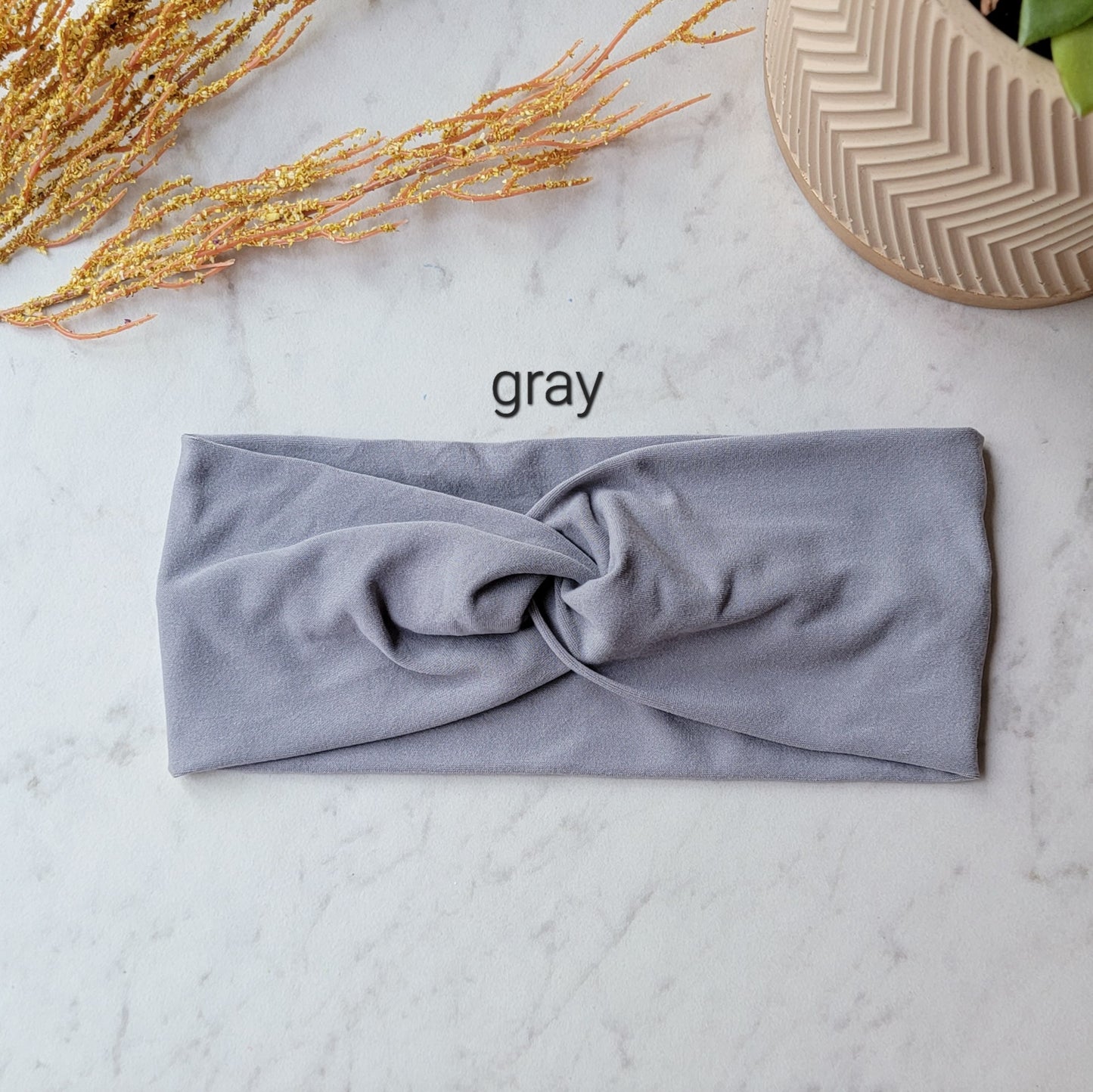 Solid Color Fabric Headband (gray)