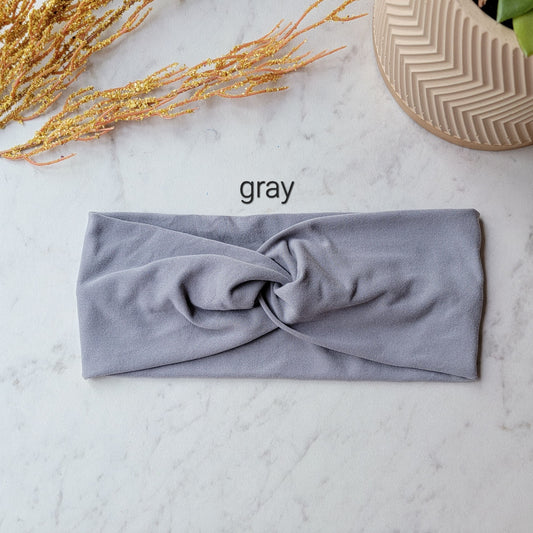 Solid Color Fabric Headband (gray)