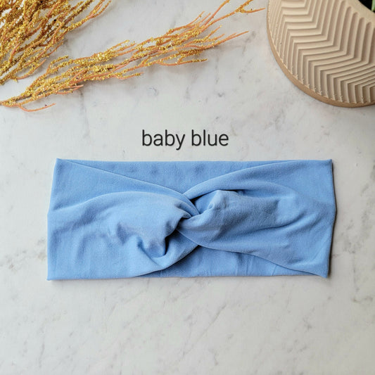 Solid Color Fabric Headband (baby blue)