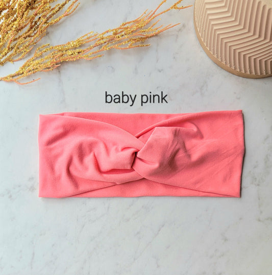 Solid Color Fabric Headband (baby pink)