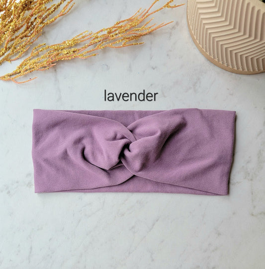 Solid Color Fabric Headband (lavender)