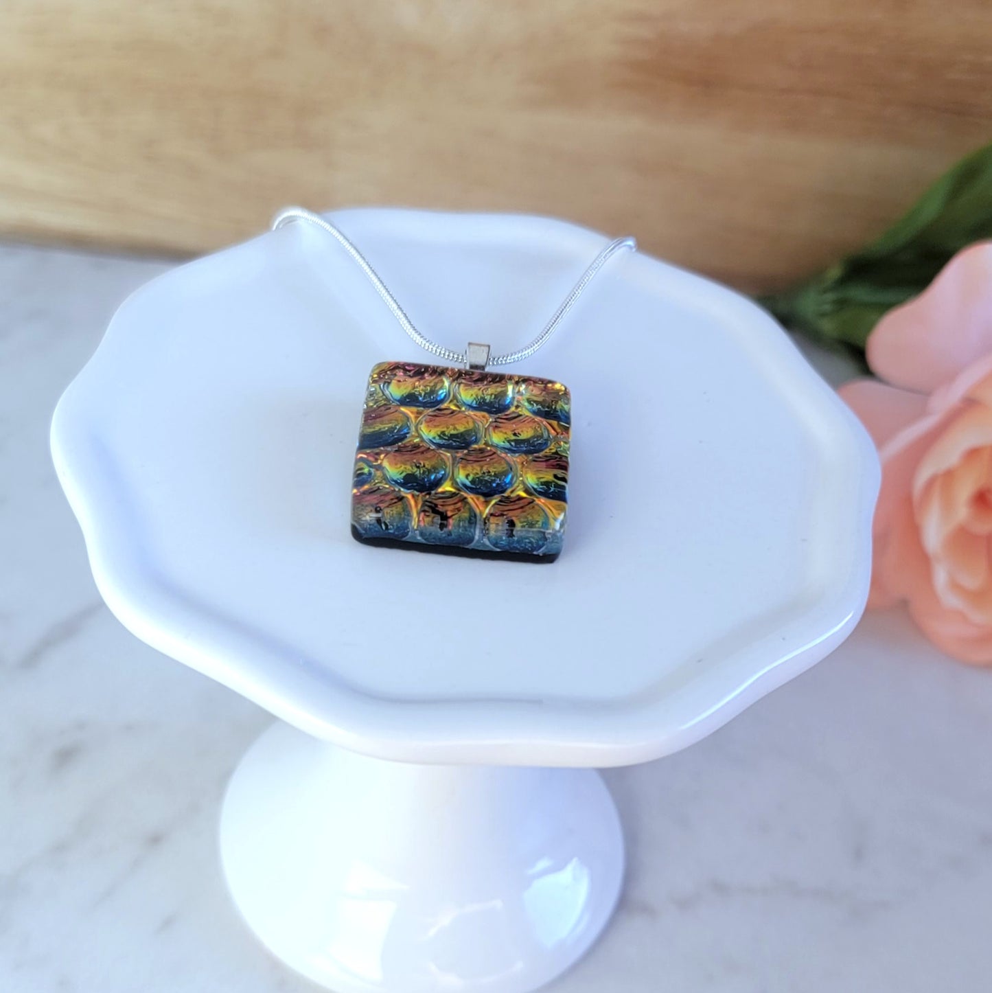 Dichroic Fused Glass Pendant