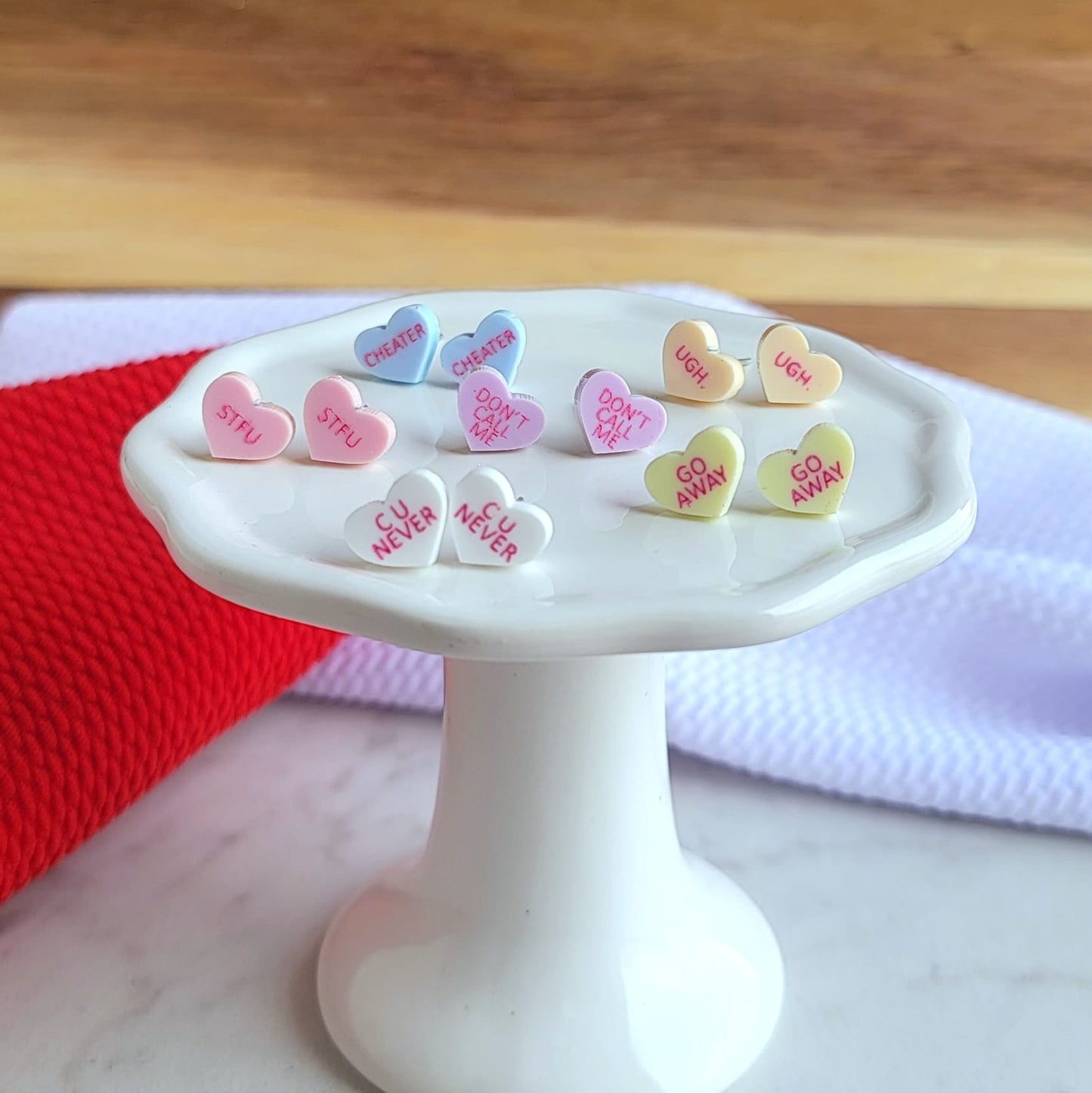 Sassy Candy Heart Studs