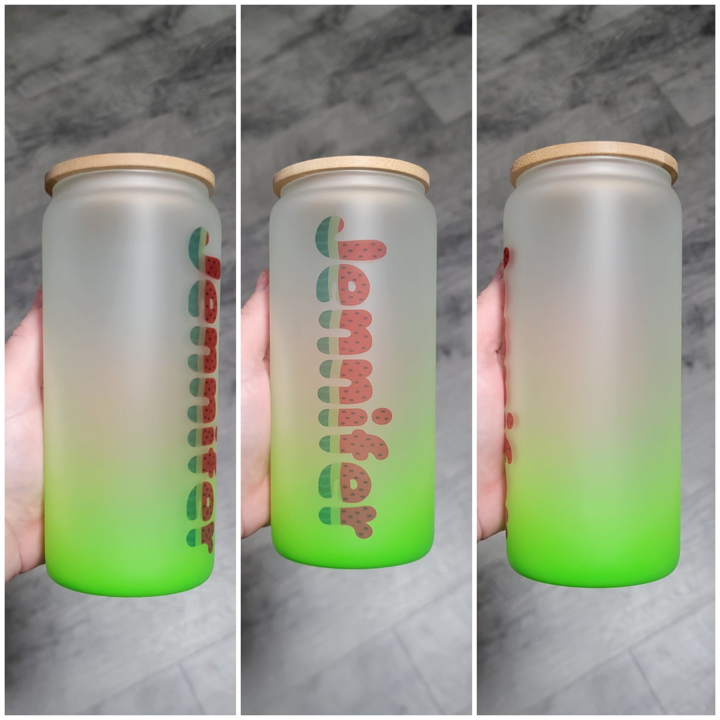 Watermelon Name Green Glass Tumbler