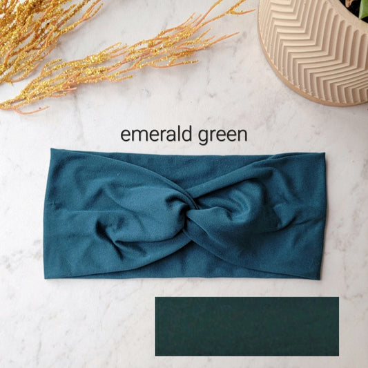 Solid Color Fabric Headband (emerald green)