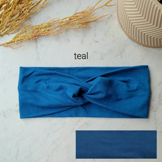 Solid Color Fabric Headband (teal)